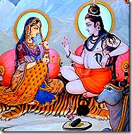 Lord Shiva instructing his wife Parvati