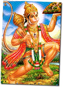 Hanuman executing devotional service