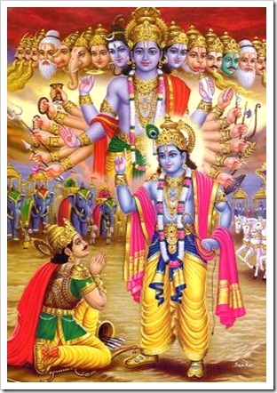 Lord Krishna showing His universal form