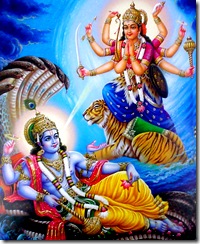 Goddess Durga praying to Narayana