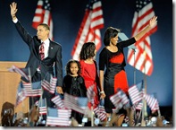 Obama and family on election night