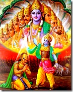 Lord Krishna teaching Arjuna
