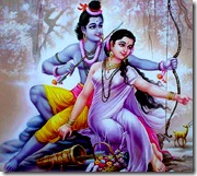 Sita and Rama in the forest