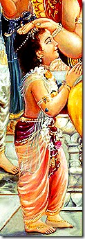 Prahlada praying to Narasimhadeva