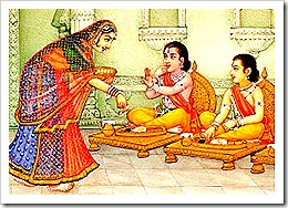 Rama and Lakshmana eating