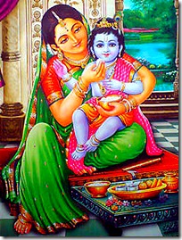Krishna being fed by His mother