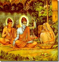 Rama and Lakshmana with Shabari