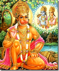 Hanuman thinking of Sita and Rama