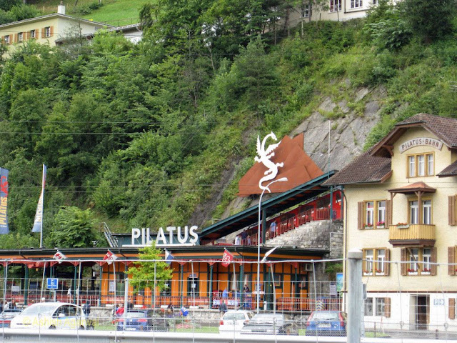 Photo of The base station for the cogwheel train from Pilatus at Lake Lucerne