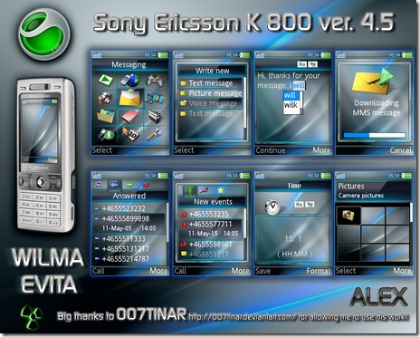  Temas para Sony Ericsson K800 gratis descargar