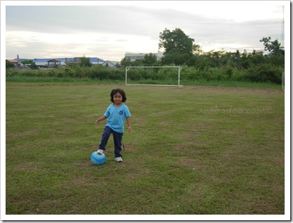 Leelai's soccer pose