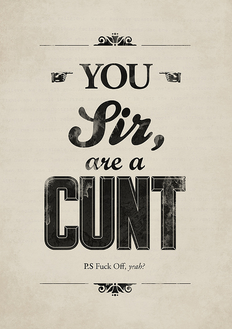 You, Sir, are a Cunt