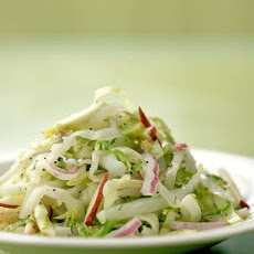 Green-Cabbage and Red-Apple Slaw with Brussels Sprouts