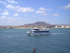 Catamaran departing from Corralejo