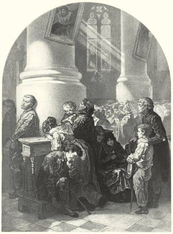Charles Camille Auguste Degroux - The paupers' pew (1854) Charles Camille Auguste Degroux - The paupers' pew (1854)