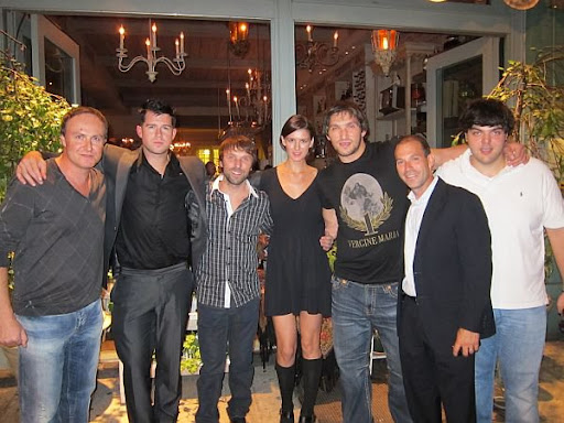 Evgeni Malkin, Alyonka Larionov, Alexander Ovechkin at Mari Vanna restaurant in NYC.