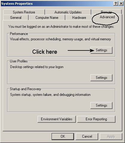 advanced tab