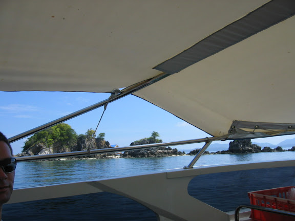 a boat with a white canopy