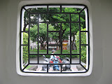 One of the windows at CKS Memorial Hall