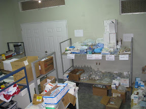 The supply room, getting organized after the boys put the bunk beds together.