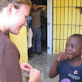Wilson shares his Easter candy with Lauren after school.