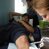 Sam's not afraid of the big bad needle!