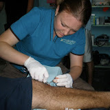 Just a few sutures to fix the machete wound!