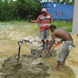 Step 17: Transport the "mezcla" (mixture) in buckets