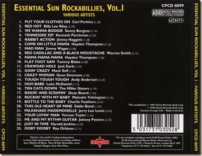 Essential SUN Rockabillies Vol. 1 back