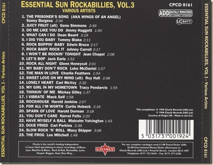 Essential SUN Rockabillies Vol. 3 - Insert