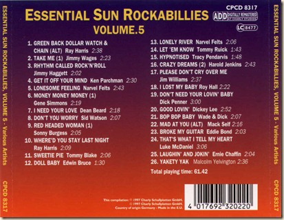 Essential SUN Rockabillies vol. 5 - back