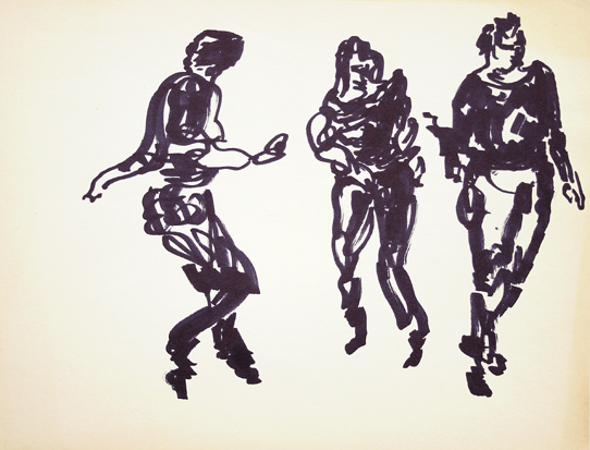 dans, 1990 (marker op papier)