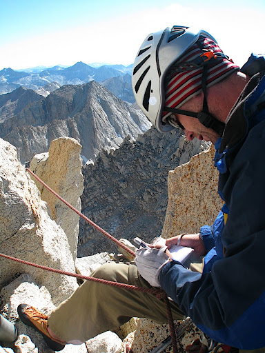 Signing the summit register