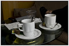 En hel del fika blev det i loungen.