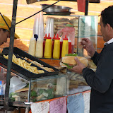Very large milanesa sandwiches seemed to be the most popular food item at the market.