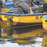 Colorful boats in Ancud, Chile