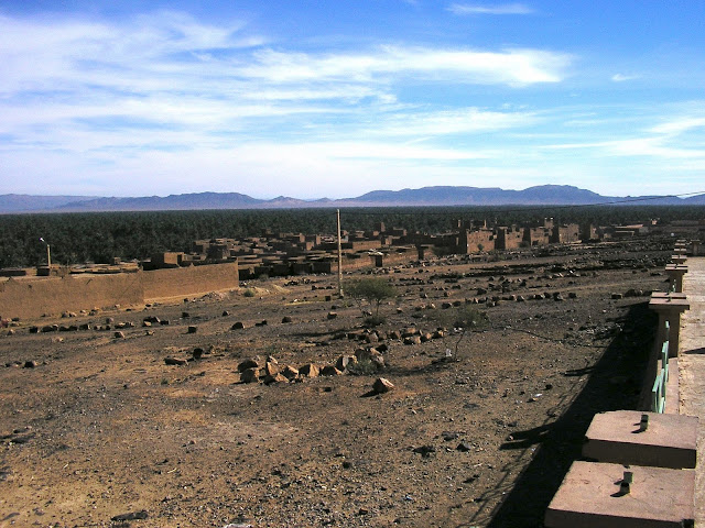 Tiny settlement visible from the rest stop along highway N9 near Zagora