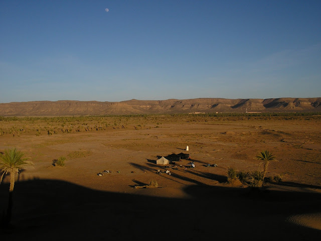 Our campsite (in Bougeorn?) from a nearby sand dune