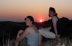 the sun sets over Damaraland.