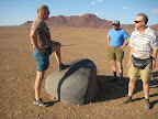 A rubbing stone for Rhino in the Messum Crater.