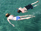 Snorkeling - this is a posed shot, the real snorkeling was by a reef.
