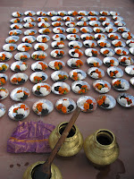 Preparing for homa (fire ceremony), Rishikesh.