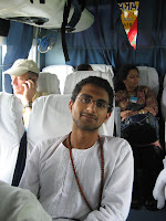 On the bus, on the way to Rishikesh.
