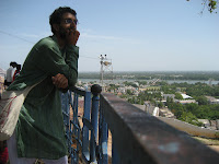 Looking out from a Ganesh Temple, Trichy.