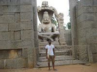 25ft Narasimha (Vishnu in his half man, half lion formt) statue, Hampi