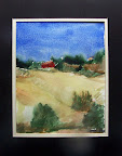 Italian Landscape 9inx12in image in 10inx14in matte Original watercolor on 300g Fabriano Cold Pressed paper
