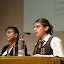 La Coordinadora del Archivo Nacional Hitórico, Emma de Ramón junto a la alumna del Liceo Nº1 javiera Carrera, moderadora de la presentación.