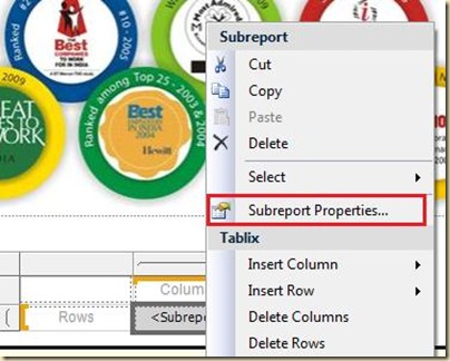 2 Subreport Properties