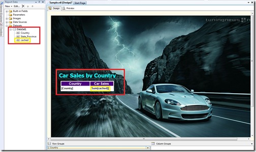 Report Layout for cached measure