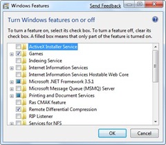 Turn windows features on or off Turn windows features on or off
